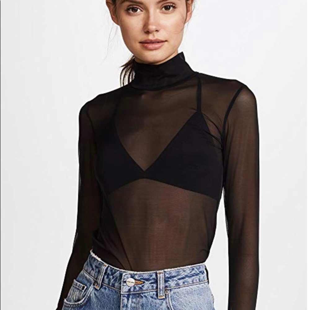 Sheer Mesh turtle neck small